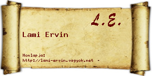 Lami Ervin névjegykártya